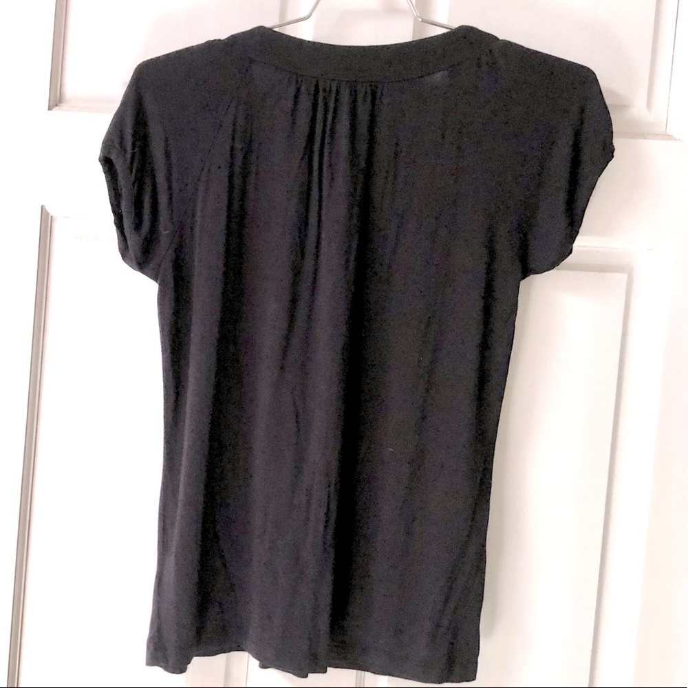 COVINGTON black studed & pleaded neckline blouse sizeM ex preloved cond - Picture 2 of 6